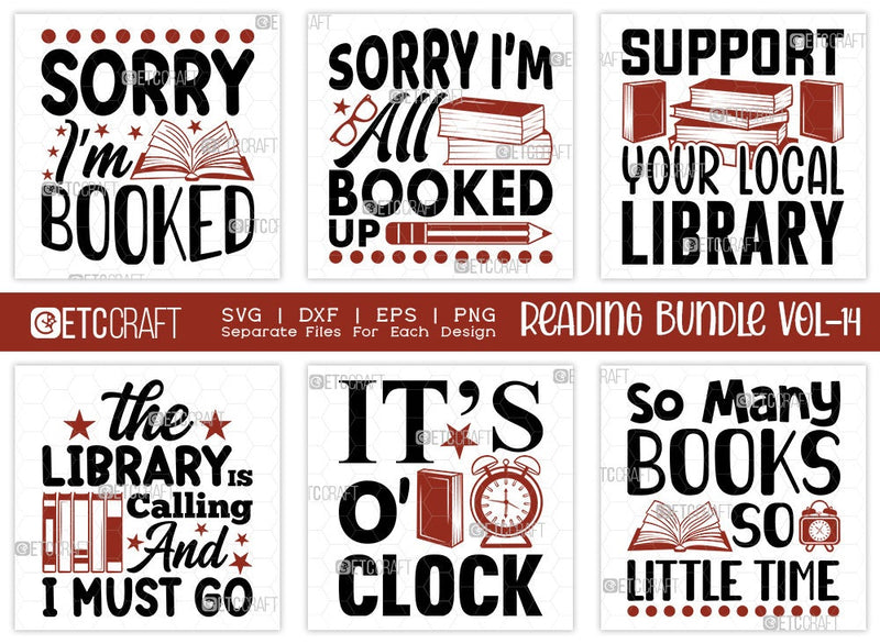 Reading Bundle Vol-14 | Read More Scroll Less Svg | You Had Me At Books Svg | Im A Word Nerd Svg | Word Nerd Svg | Reading Quote Design SVG ETC Craft 