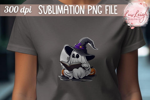 Reading Ghost T-shirt Sublimation PNG Sublimation Luvleigh Digitals 