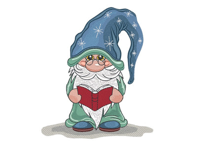 Reading Gnome Embroidery Design, 3 sizes, Instant Download Embroidery/Applique DESIGNS Nino Nadaraia 