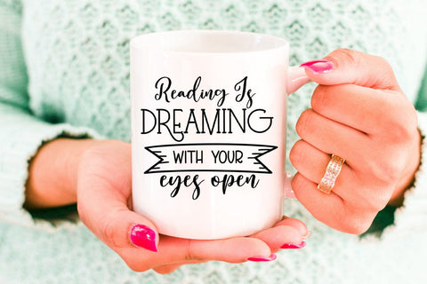 Reading is Dreaming SVG I Book Lovers SVG I Reading SVG SVG Happy Printables Club 