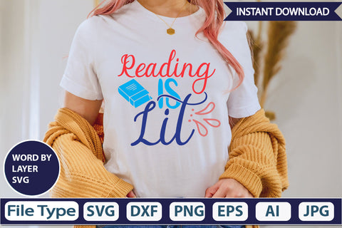 Reading Is Lit SVG Cut File SVG DesignPlante 503 