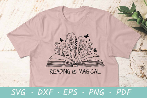 Reading is magical | Floral book SVG | Book with flowers SVG SVG Irina Ostapenko 