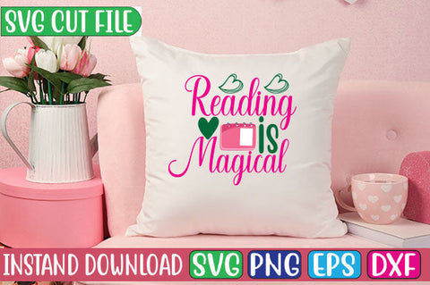 Reading is Magical SVG Cut File SVGs, Quotes and Sayings, Food & Drink, Holiday,On Sale, SVG Studio Innate 
