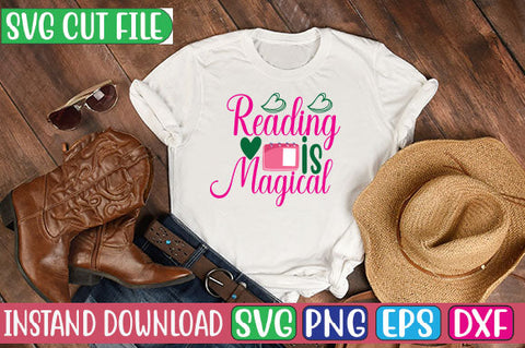 Reading is Magical SVG Cut File SVGs, Quotes and Sayings, Food & Drink, Holiday,On Sale, SVG Studio Innate 