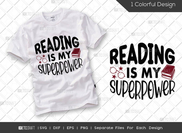 Reading Is My Superpower SVG Cut File | Reading Svg | Bookworm Svg | Book Lover Svg | Teacher Svg | Librarian Svg | Reading Quote Svg SVG ETC Craft 