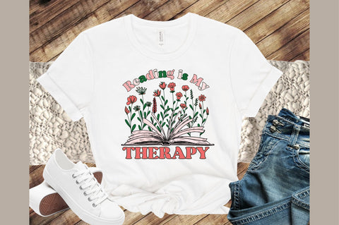 Reading is My Therapy,Book Lovers flower's Sublimation Sublimation designartist 