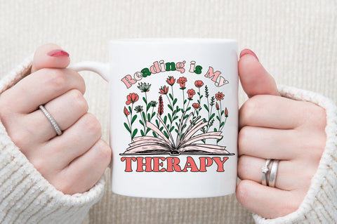 Reading is My Therapy,Book Lovers flower's Sublimation Sublimation designartist 