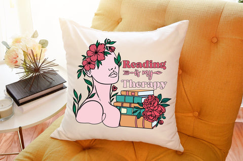 Reading is My Therapy,Book Lovers flower's Sublimation Sublimation designartist 