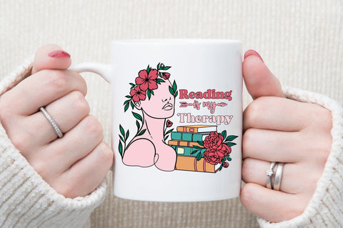 Reading is My Therapy,Book Lovers flower's Sublimation Sublimation designartist 