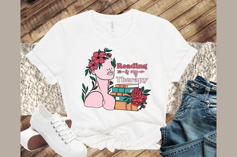 Reading is My Therapy,Book Lovers flower's Sublimation Sublimation designartist 