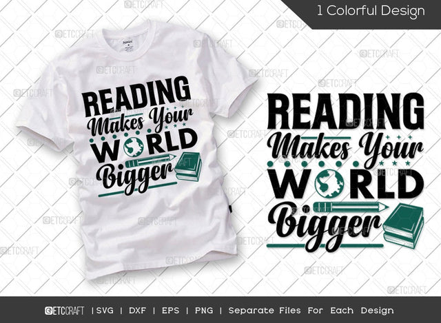 Reading Makes Your World Bigger SVG Cut File | Book Lover Svg | Bookworm Svg | Reader Svg | Bookish Svg | Reading Quote Svg SVG ETC Craft 