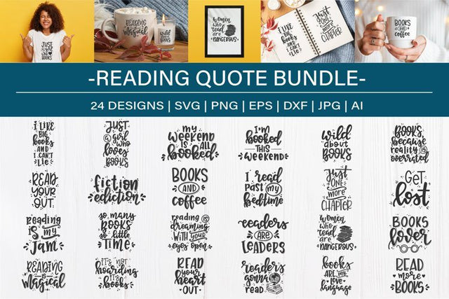 Reading SVG Bundle design set| Book lover SVG SVG TatiStudio 