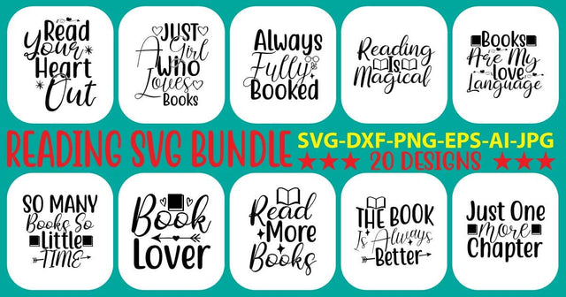 Reading SVG Bundle SVG Syaman 