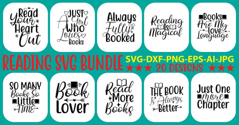 Reading SVG Bundle SVG Syaman 