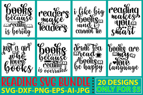 Reading SVG Bundle SVG Syaman 