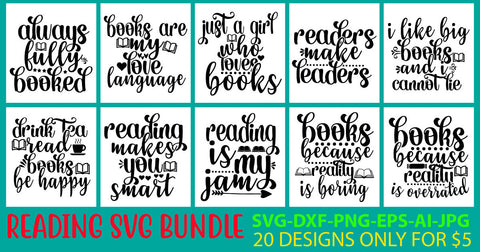 Reading SVG Bundle SVG Syaman 