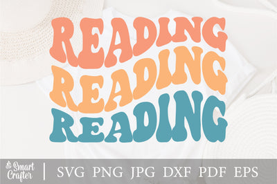 Reading svg, wavy Groovy svg, style Stacked svg, EPS PNG Cricut Instant Download SVG Fauz 