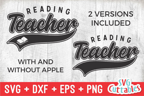 Reading Teacher svg - Teacher Cut File - Occupation - Swoosh - svg - dxf - eps - png - Cut File - Silhouette - Cricut - Digital Download SVG Svg Cuttables 