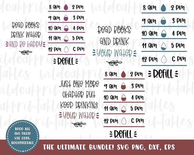 reading water bottle tracker svg, read books and be happy Water Tracker svg, teacher svg, drink your water svg, reading svg, reading bundle SVG WildOakSVG 