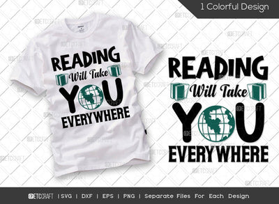 Reading Will Take You Everywhere SVG Cut File | Book Lover Svg | Bookworm Svg | Reader Svg | Bookish Svg | Reading Quote Svg SVG ETC Craft 