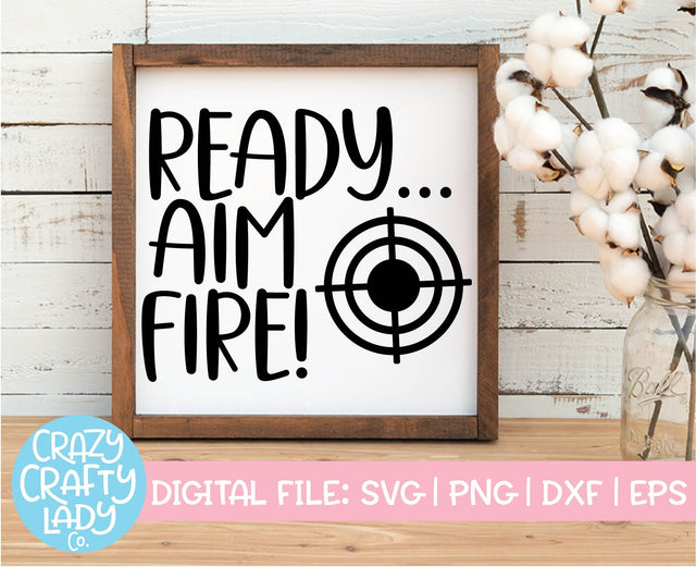 Ready Aim Fire | Bathroom SVG Cut File SVG Crazy Crafty Lady Co. 