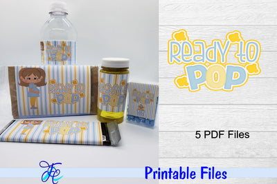 Ready To Pop - Blue w stripes 3D Paper Family Creations 