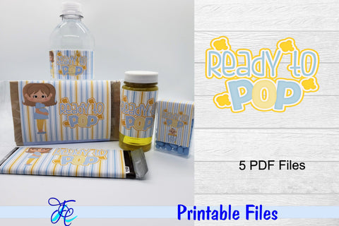 Ready To Pop - Blue w stripes 3D Paper Family Creations 