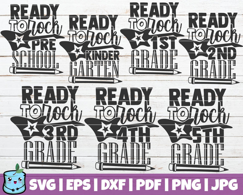 Ready To Rock School SVG Bundle SVG MintyMarshmallows 