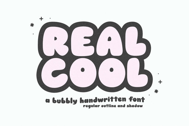 Real Cool - Bubbly Retro Font Font KA Designs 