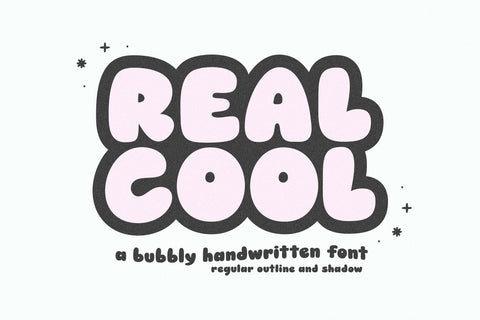 Real Cool - Bubbly Retro Font Font KA Designs 