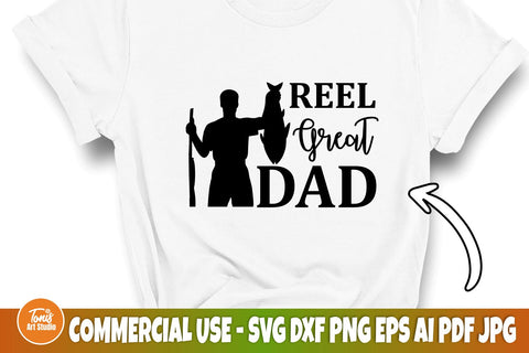 Real Great Dad SVG, Fishing Svg, Father's Day Svg, Digital Download, Fisherman Silhouette, Dad Sign Svg, Dad Shirt Svg, Cut File For Cricut SVG TonisArtStudio 