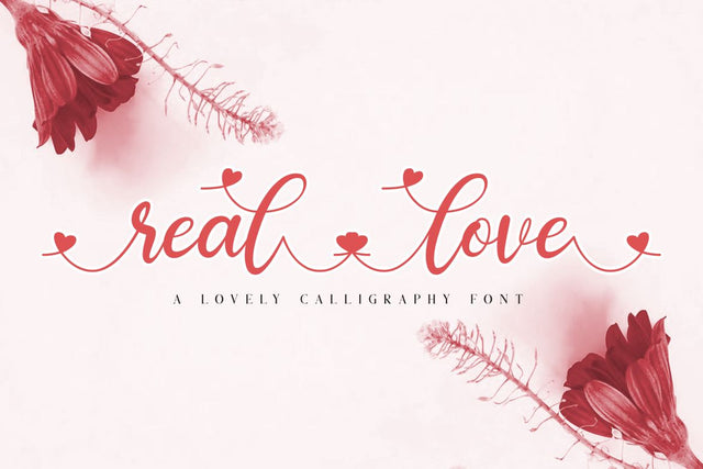 Real love // A lovely Calligraphy Font Bluestudio 