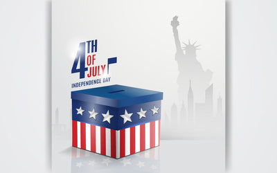 Realistic 4th of July background with Idols and gift SVG naemmiah021 