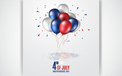 Realistic Balloons with Ribbon in National colors of the American flag and stars SVG naemmiah021 
