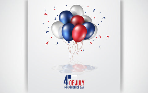 Realistic Balloons with Ribbon in National colors of the American flag and stars SVG naemmiah021 