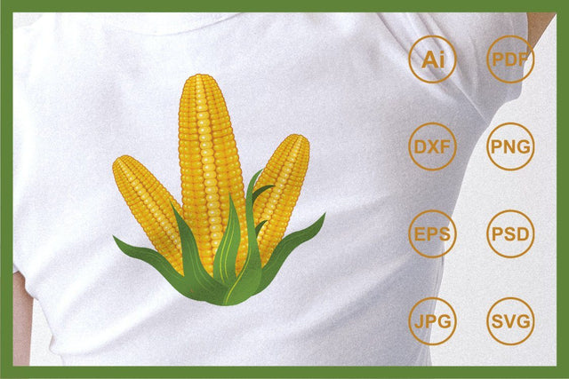Realistic corn design illustration SVG Leamsign Studio 