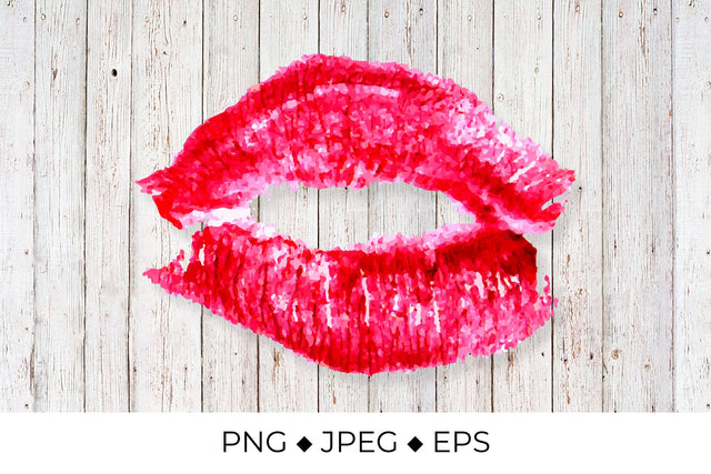 Realistic red lips. Lipstick kiss Sublimation LaBelezoka 