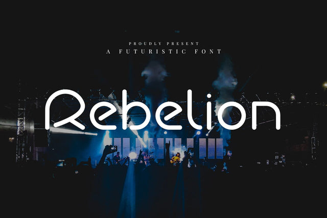 Rebelion - Futuristic Font Font Alpaprana Studio 