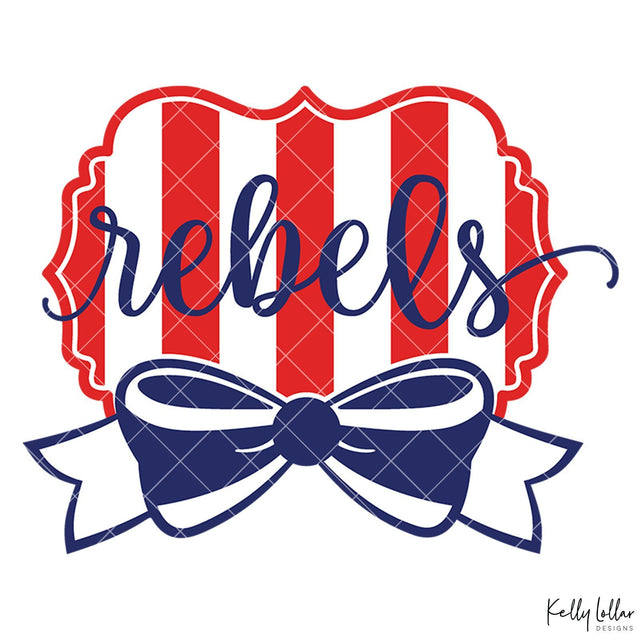 Rebels and Bow Wide Stripe Frame SVG Kelly Lollar Designs 