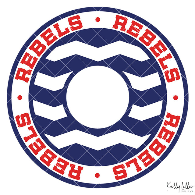 Rebels Chevron Monogram Frame SVG Kelly Lollar Designs 