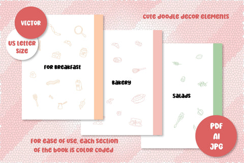 Recipe Book Templates | US Letter Printable Cooking Planner Sublimation AnnaViolet_store 