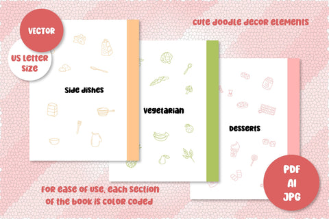 Recipe Book Templates | US Letter Printable Cooking Planner Sublimation AnnaViolet_store 