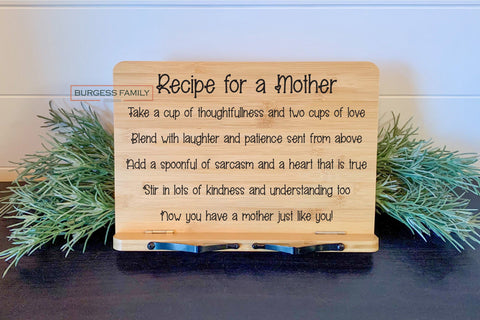 Recipe for a mother | Cut file SVG Burgess Family Design 