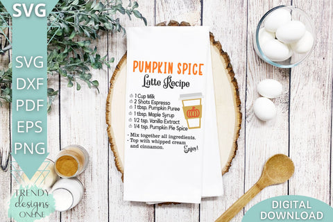 Recipe for Fall SVG Fall SVG I Kitchen SVG SVG Trendy Designs Online 