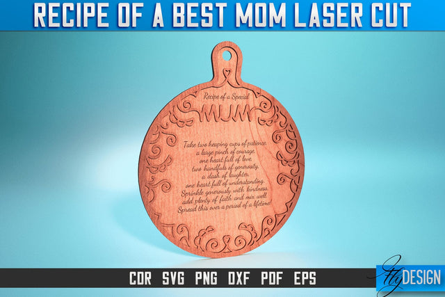 Recipe of a Best Mom Laser Cut SVG | Best Mom Laser SVG Design | CNC Files SVG Fly Design 