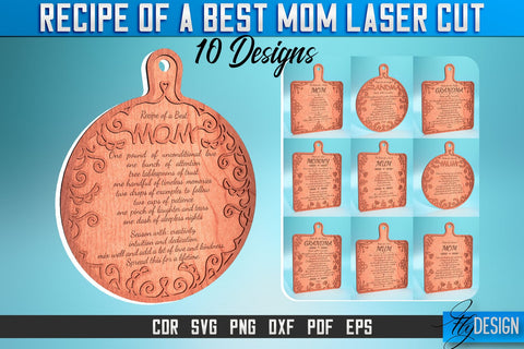 Recipe of a Best Mom Laser Cut SVG Bundle | Best Mom Laser SVG Design | CNC Files SVG Fly Design 