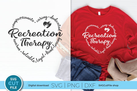 Recreation therapy svg, recreational therapy svg, heart words, recreational therapist, svgcutfile shop, play svg, svg dxf png, behavioral SVG SVG Cut File 