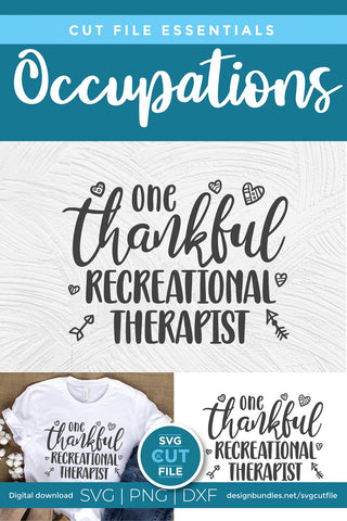 Recreational therapist svg, one thankful recreational or play therapist svg SVG SVG Cut File 