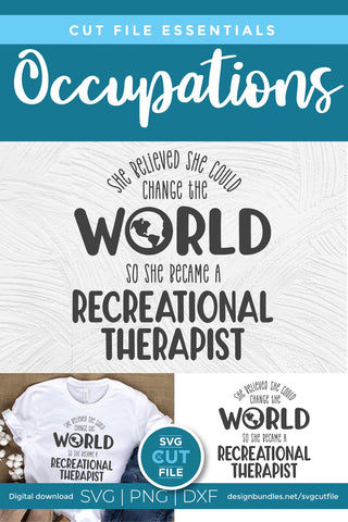 Recreational therapist svg, play therapy svg, she believed SVG SVG Cut File 