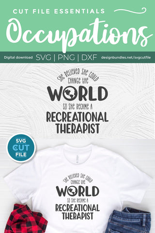 Recreational therapist svg, play therapy svg, she believed SVG SVG Cut File 